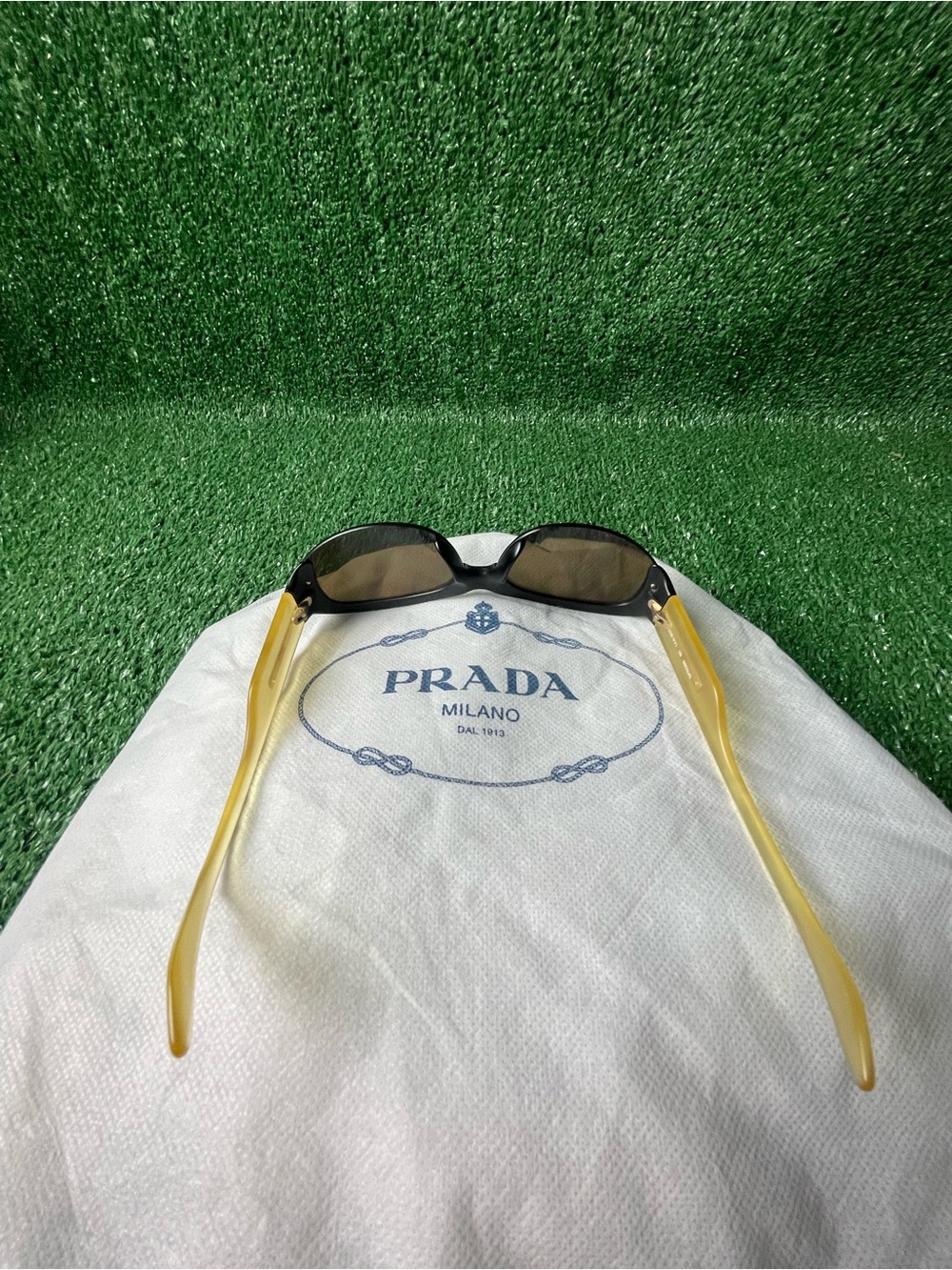Prada Two-Tone Cat Eye Sunglasses in Black and Yellow - Picture 13 of 15